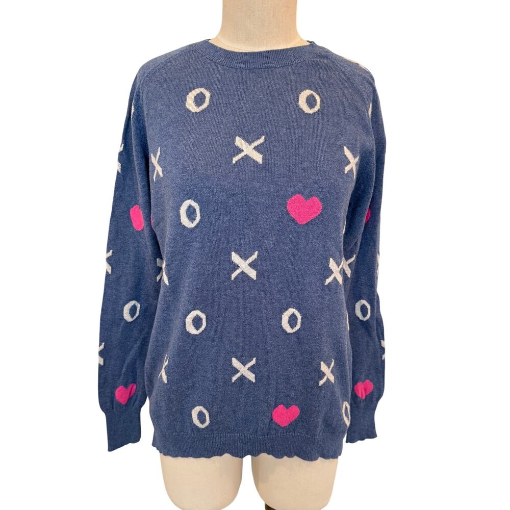 ZAKET & PLOVER OXOX Heart Sweater Cashmere Cotton Crewneck XS